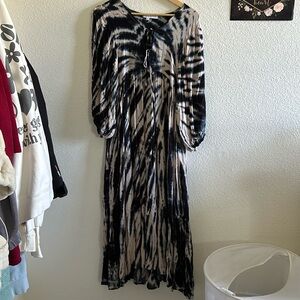 Young fabulous and broke tie dye maxi dress with sleeves